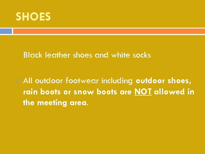 SHOES Black leather shoes and white socks All outdoor footwear including outdoor shoes, rain