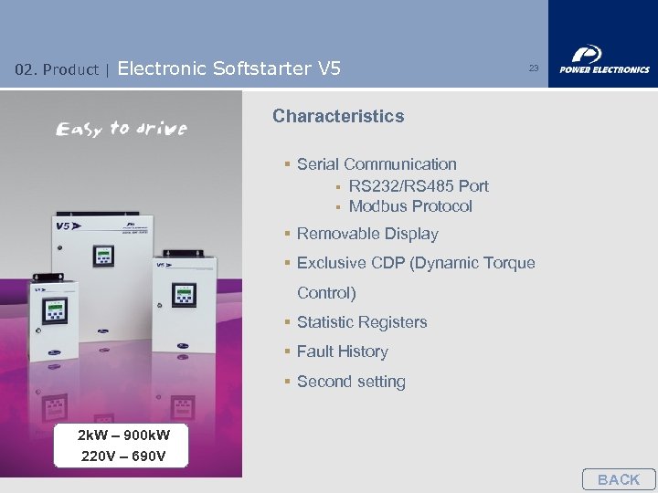 02. Product | Electronic Softstarter V 5 23 Characteristics § Serial Communication § RS