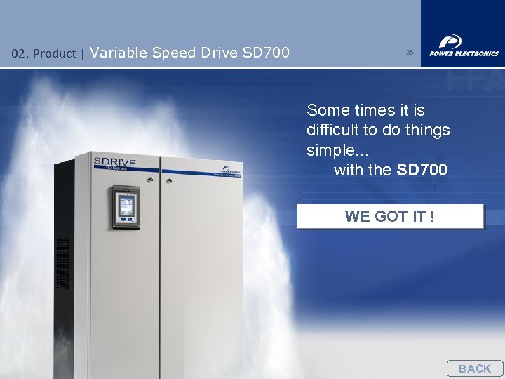 02. Product | Variable Speed Drive SD 700 36 Some times it is difficult