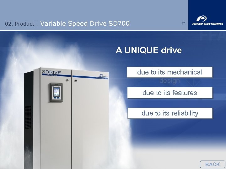 02. Product | Variable Speed Drive SD 700 37 A UNIQUE drive due to