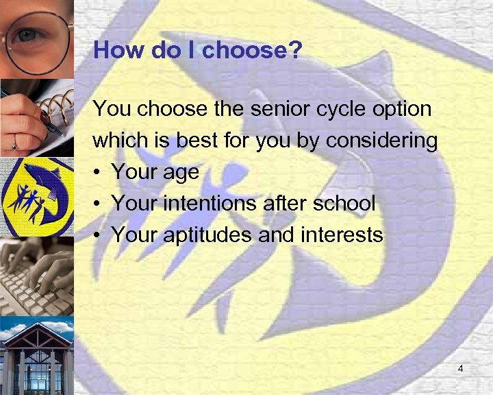 How do I choose? You choose the senior cycle option which is best for
