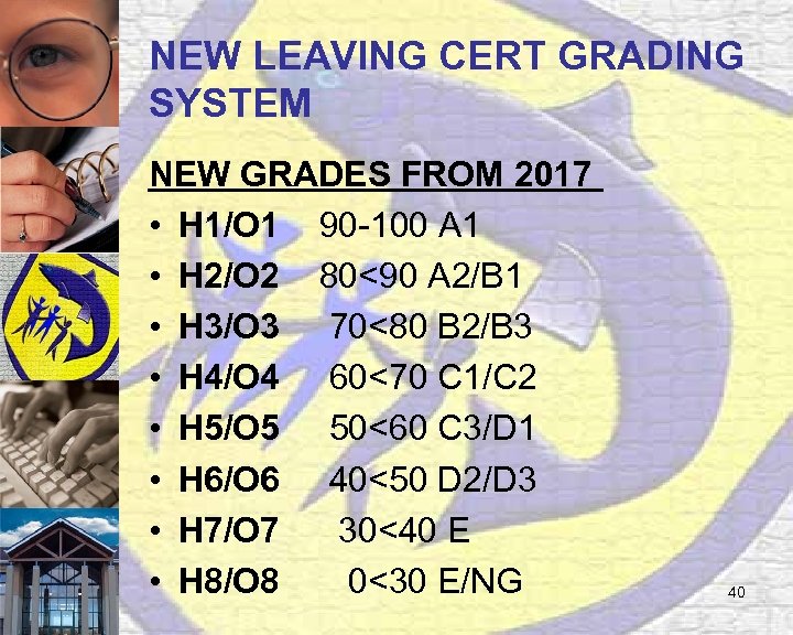 NEW LEAVING CERT GRADING SYSTEM NEW GRADES FROM 2017 • H 1/O 1 90