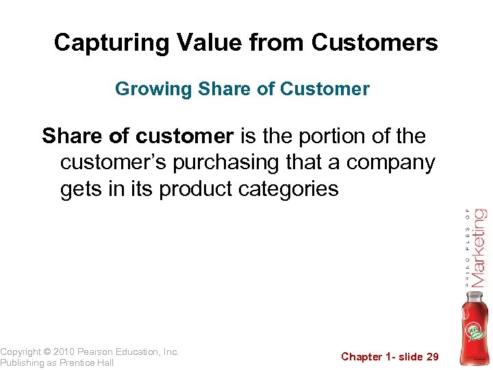 Capturing Value from Customers Growing Share of Customer Share of customer is the portion