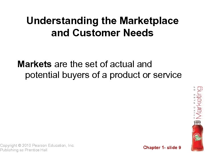 Understanding the Marketplace and Customer Needs Markets are the set of actual and potential