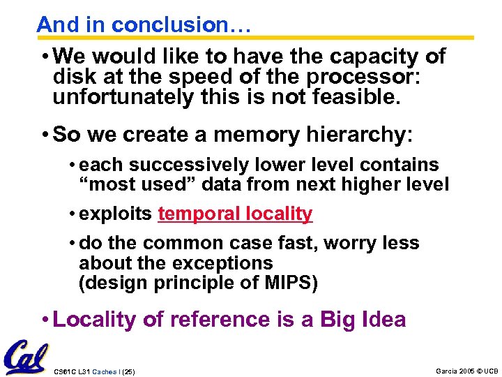 And in conclusion… • We would like to have the capacity of disk at