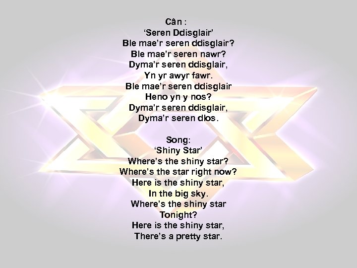 Cân : ‘Seren Ddisglair’ Ble mae’r seren ddisglair? Ble mae’r seren nawr? Dyma’r seren