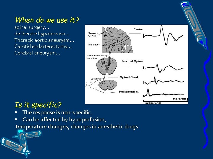 When do we use it? spinal surgery… deliberate hypotension… Thoracic aortic aneurysm… Carotid endarterectomy…