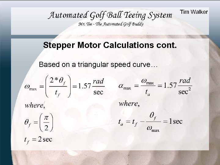 Automated Golf Ball Teeing System Mr. Tee - The Automated Golf Buddy Stepper Motor