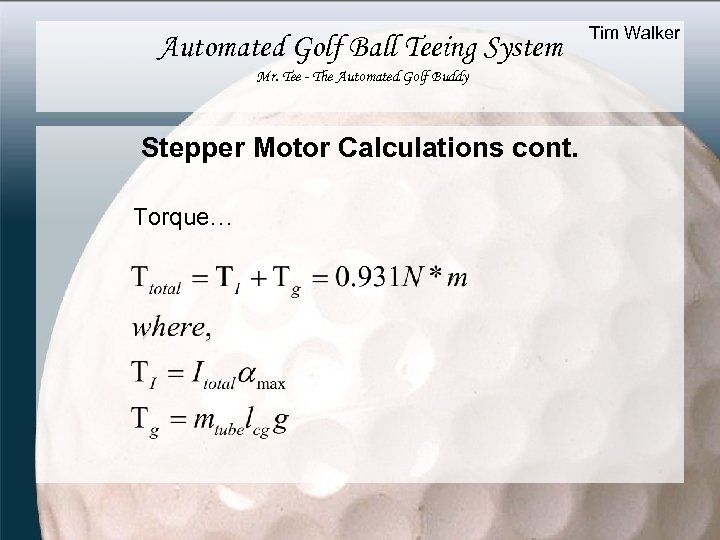 Automated Golf Ball Teeing System Mr. Tee - The Automated Golf Buddy Stepper Motor