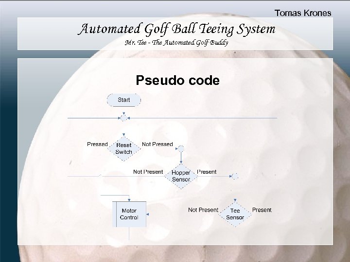 Tomas Krones Automated Golf Ball Teeing System Mr. Tee - The Automated Golf Buddy