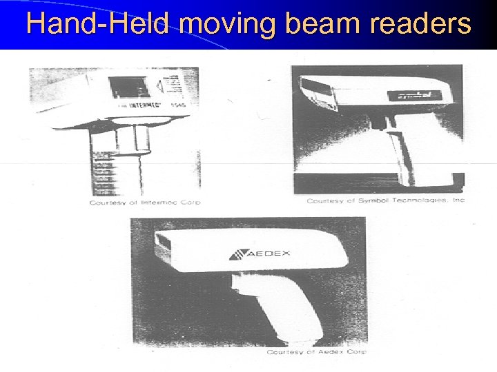 Hand-Held moving beam readers 