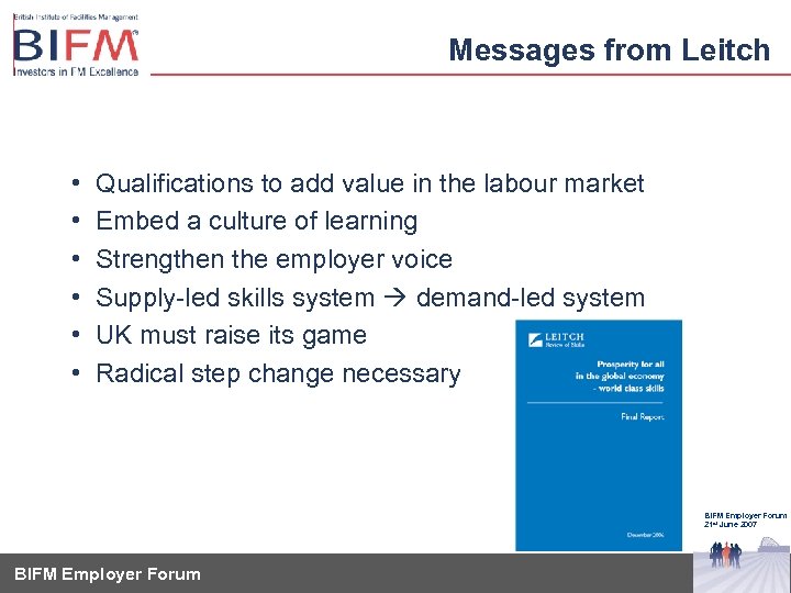 Messages from Leitch • • • Qualifications to add value in the labour market