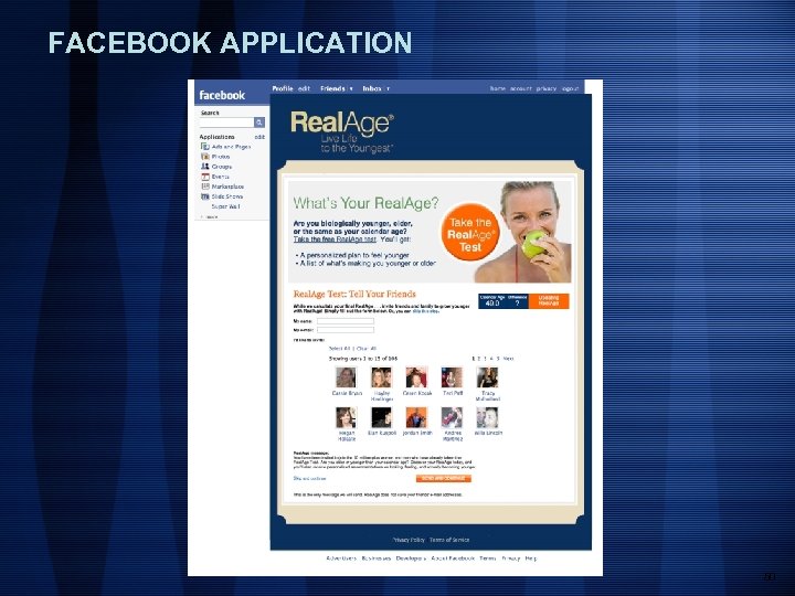 FACEBOOK APPLICATION – Confidential – 50 