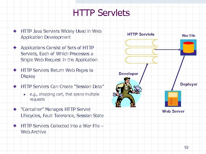 HTTP Servlets HTTP Java Servlets Widely Used in Web Application Development HTTP Servlets War