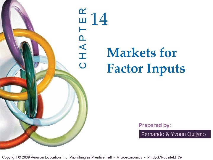 CHAPTER 14 Markets for Factor Inputs Prepared by: Fernando & Yvonn Quijano Copyright ©