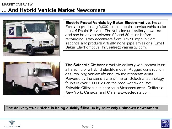 MARKET OVERVIEW … And Hybrid Vehicle Market Newcomers Electric Postal Vehicle by Baker Electromotive,