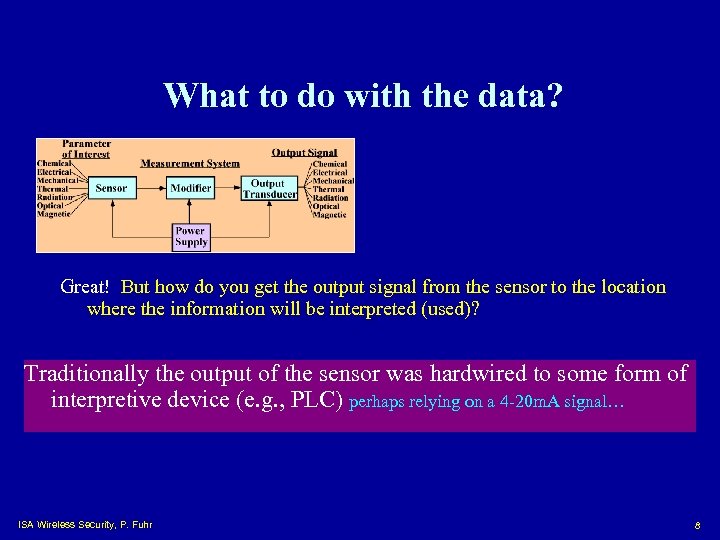 What to do with the data? Great! But how do you get the output