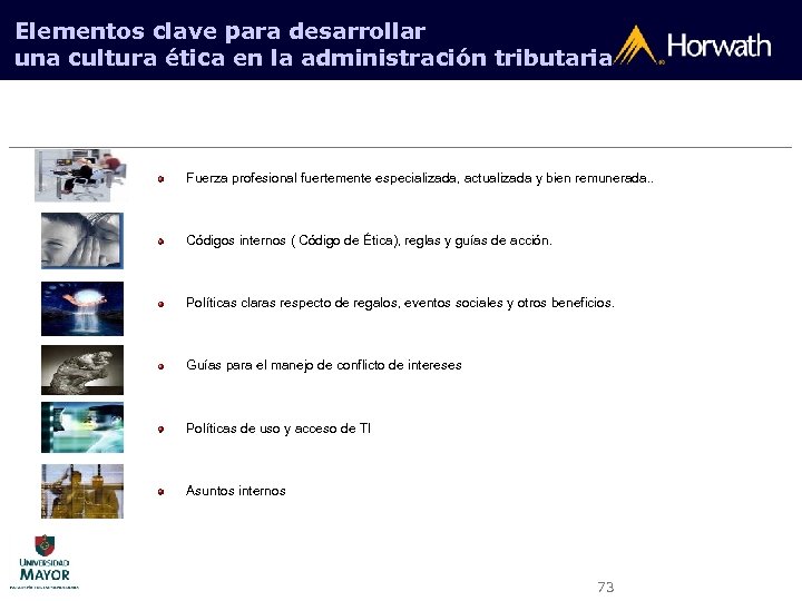 Elementos clave para desarrollar una cultura ética en la administración tributaria Fuerza profesional fuertemente