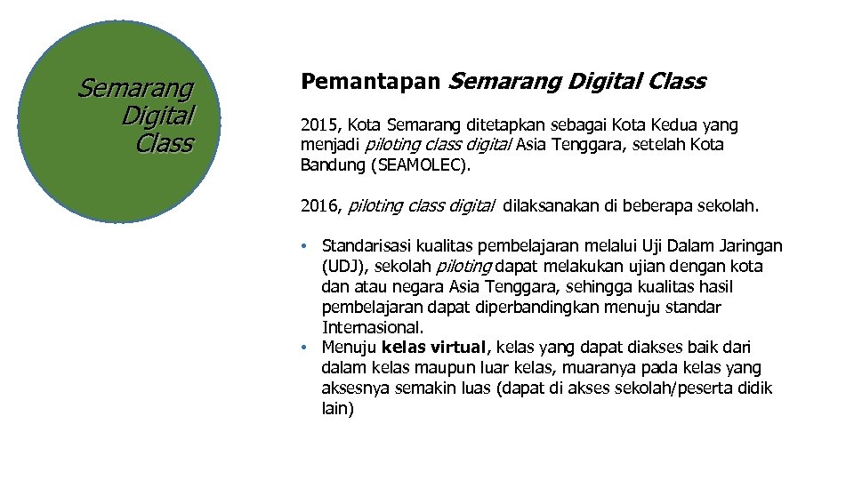 Semarang Digital Class Pemantapan Semarang Digital Class 2015, Kota Semarang ditetapkan sebagai Kota Kedua