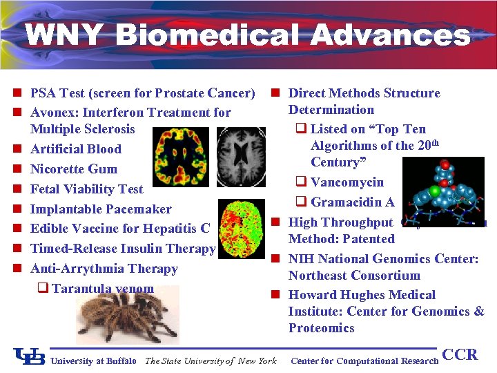 WNY Biomedical Advances n PSA Test (screen for Prostate Cancer) n Avonex: Interferon Treatment