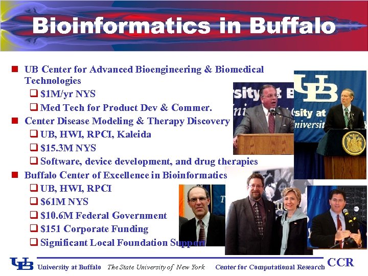 Bioinformatics in Buffalo n UB Center for Advanced Bioengineering & Biomedical Technologies q $1