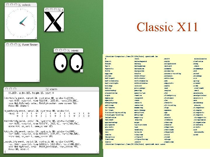 Classic X 11 [Guntis-Computer: /usr/X 11 R 6/bin] guntis% ls X luit xbiff Xmark