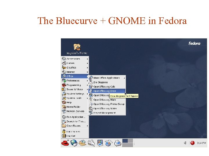 The Bluecurve + GNOME in Fedora 