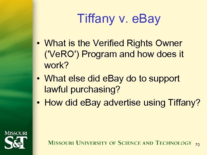 Tiffany v. e. Bay • What is the Verified Rights Owner ('Ve. RO') Program