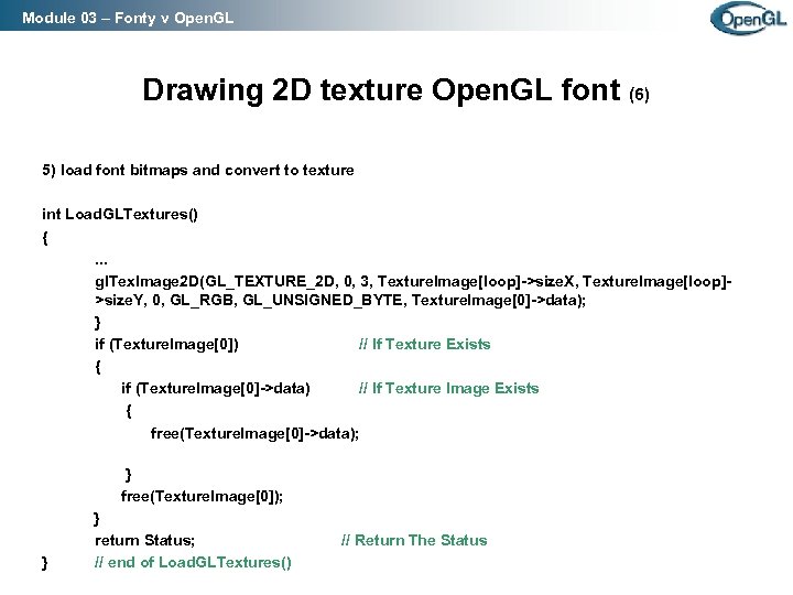 Module 03 – Fonty v Open. GL Drawing 2 D texture Open. GL font