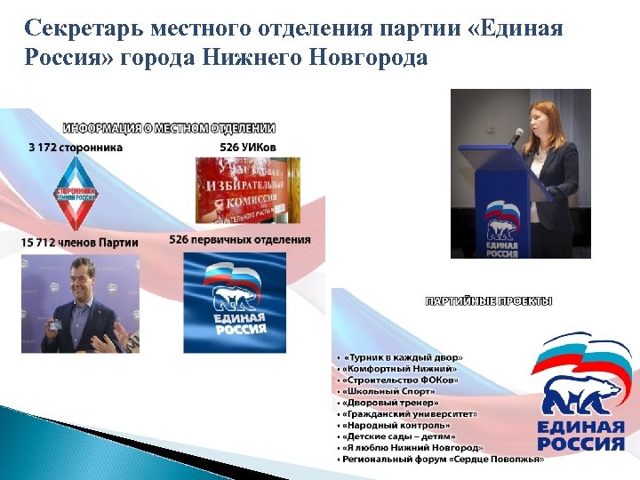Секретарь местного отделения партии «Единая Россия» города Нижнего Новгорода 
