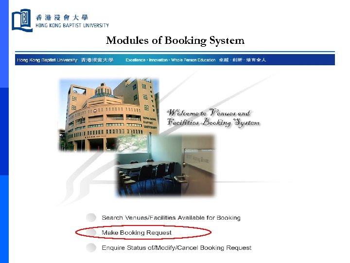 Modules of Booking System 