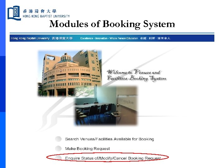 Modules of Booking System 