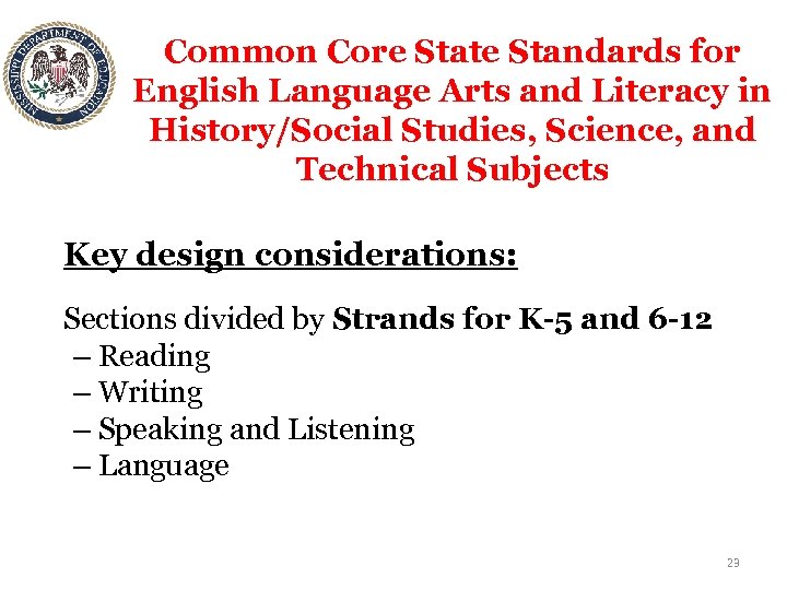 Common Core State Standards for English Language Arts and Literacy in History/Social Studies, Science,