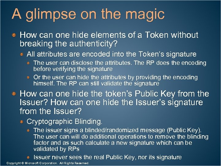 A glimpse on the magic How can one hide elements of a Token without