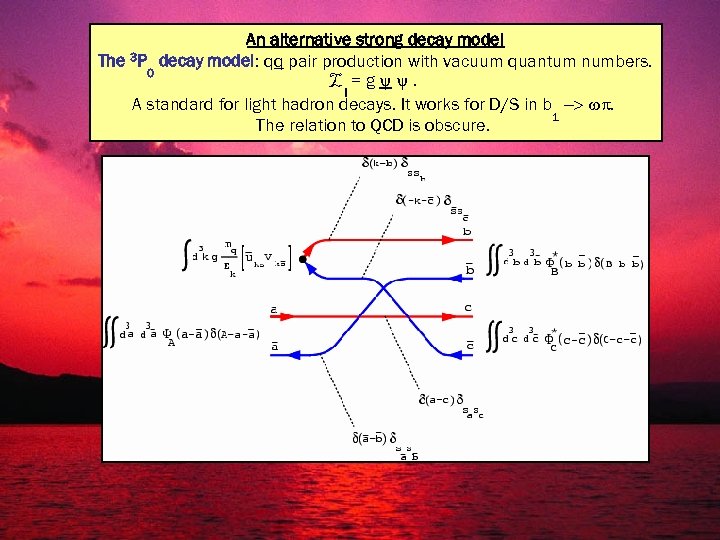 An alternative strong decay model The 3 P decay model: qq pair production with