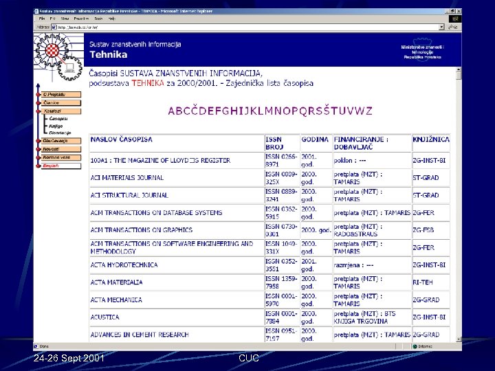 24 -26 Sept 2001 CUC 