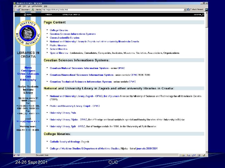 24 -26 Sept 2001 CUC 
