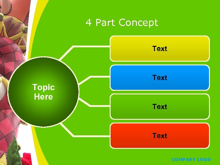 4 Part Concept Text Topic Here Text COMPANY LOGO 