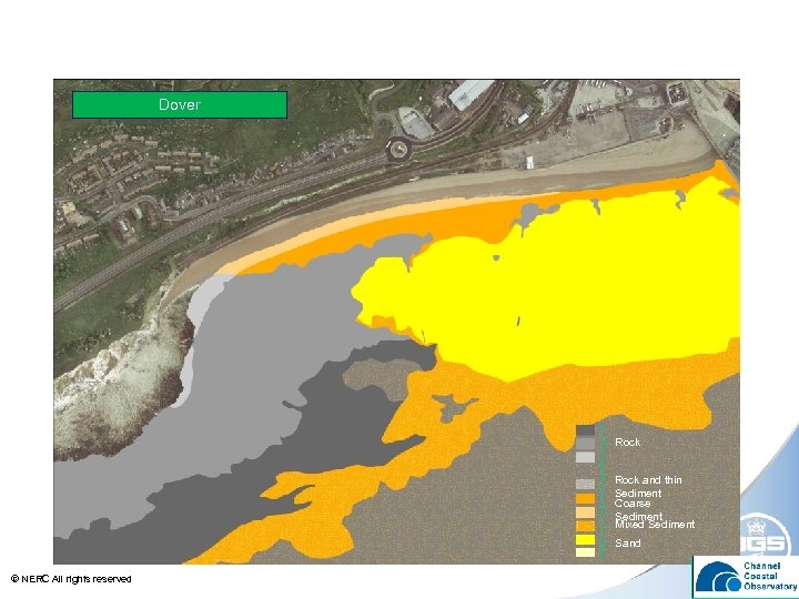 Dover Rock and thin Sediment Coarse Sediment Mixed Sediment Sand © NERC All rights