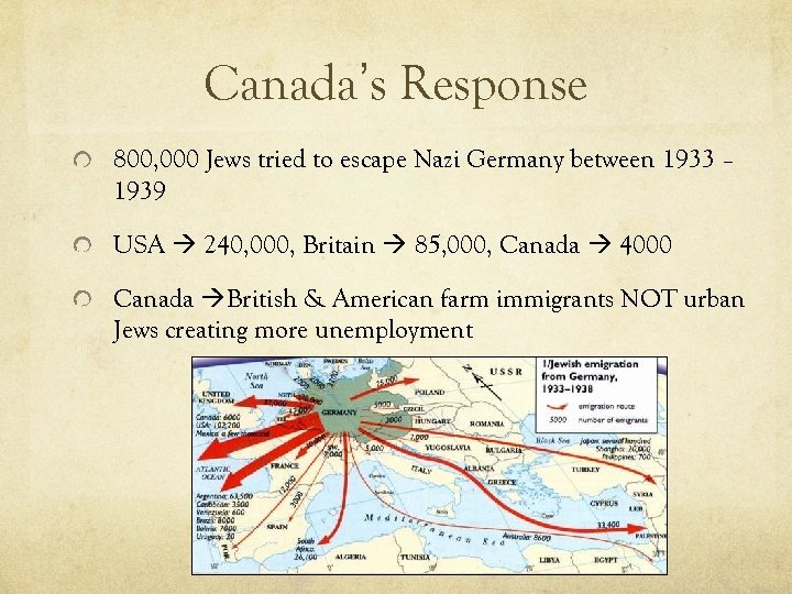 Canada’s Response 800, 000 Jews tried to escape Nazi Germany between 1933 – 1939