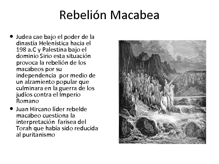 Rebelión Macabea Judea cae bajo el poder de la dinastía Helenística hacia el 198