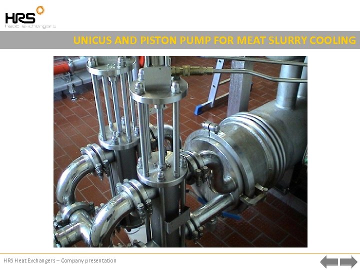 UNICUS AND PISTON PUMP FOR MEAT SLURRY COOLING HRS Heat Exchangers – Company presentation