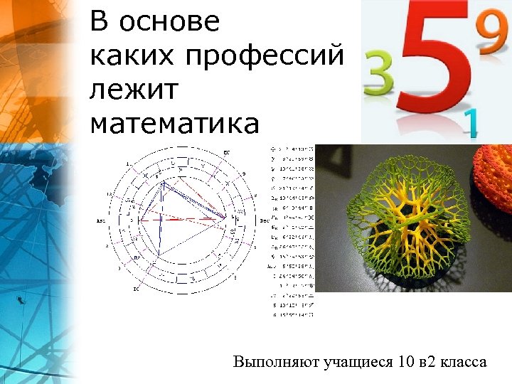 В основе каких профессий лежит математика Выполняют учащиеся 10 в 2 класса 
