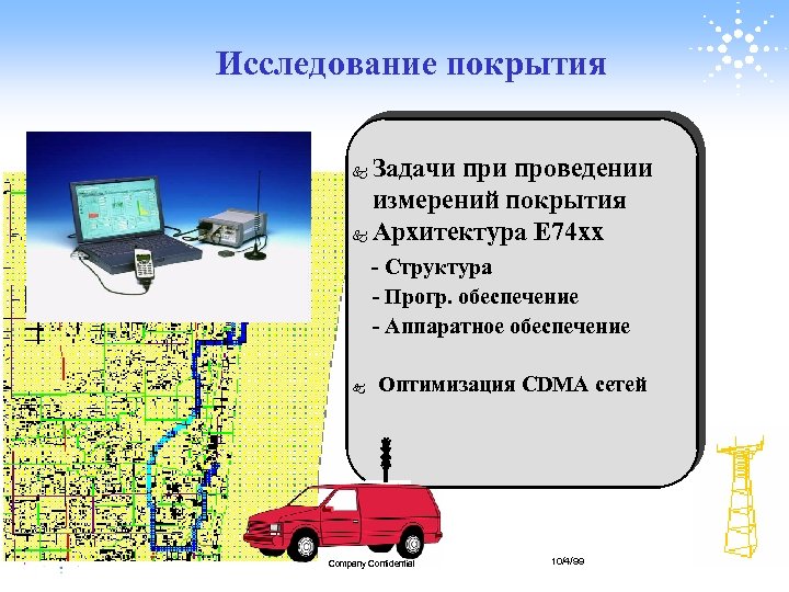 Исследование покрытия Задачи проведении измерений покрытия k Архитектура E 74 xx k - Структура