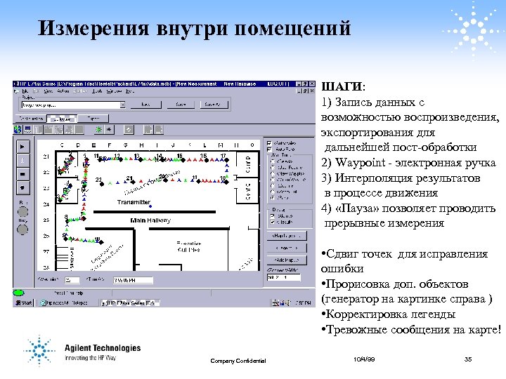 Измерения внутри помещений ШАГИ: 1) Запись данных с возможностью воспроизведения, экспортирования для дальнейшей пост-обработки