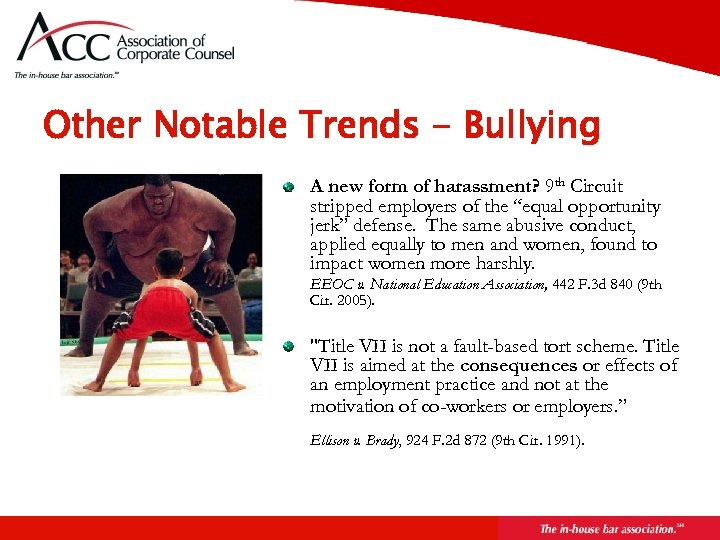 Page 55 Other Notable Trends - Bullying A new form of harassment? 9 th