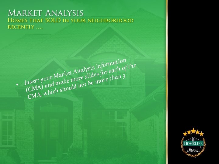 on rmati the nfo lysis i r each of na rket A slides fo