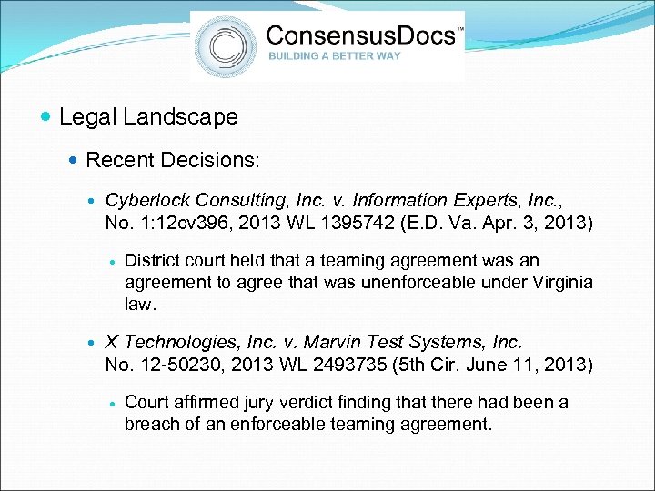  Legal Landscape Recent Decisions: Cyberlock Consulting, Inc. v. Information Experts, Inc. , No.