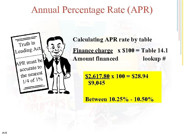 Annual Percentage Rate (APR) Truth in ct ending A L be PR must A