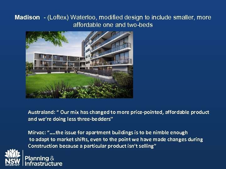 Madison - (Loftex) Waterloo, modified design to include smaller, more affordable one and two-beds